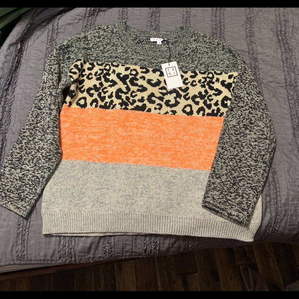 Multi Color Crew Wool Sweater